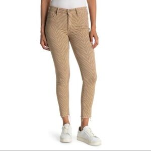 Mother Jeans Size 27 The Looker Ankle Fray in Sweet Stripes Khaki Dangerous Game